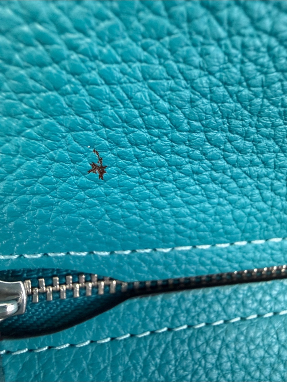 Coach Mara Teal Pebble Leather Hobo Crossbody Bag Wristlet Strap CI790 - Picture 9 of 11